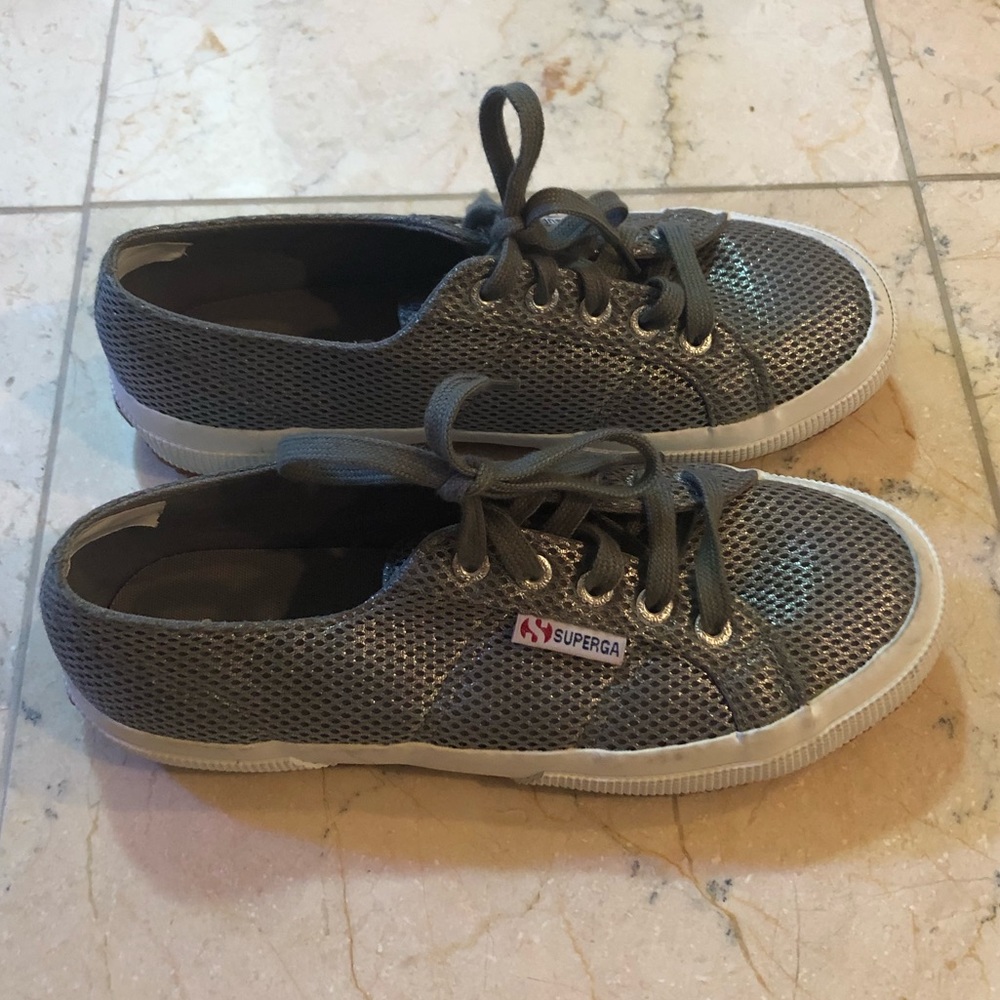 | SUPERGA | silver sneakers. Size 6.5.
